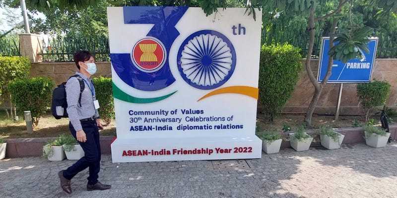 Papan iklan Pertemuan Khusus Menlu ASEAN-India ini menandai 30 tahun hubungan ASEAN/RMOL