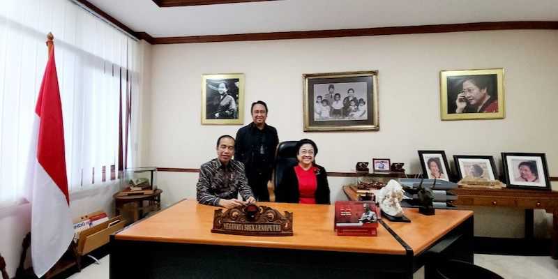 Presiden Joko Widodo, Ketua Umum PDIP Megawati Soekarnoputri dan putranya Prananda Prabowo/Ist