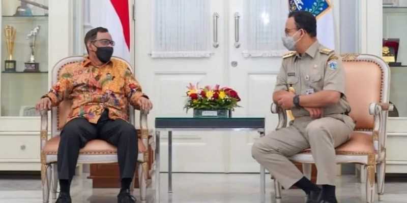 Mahfud MD saat kunjungi Anies Baswedan di Balai Kota DKI Jakarta/Net