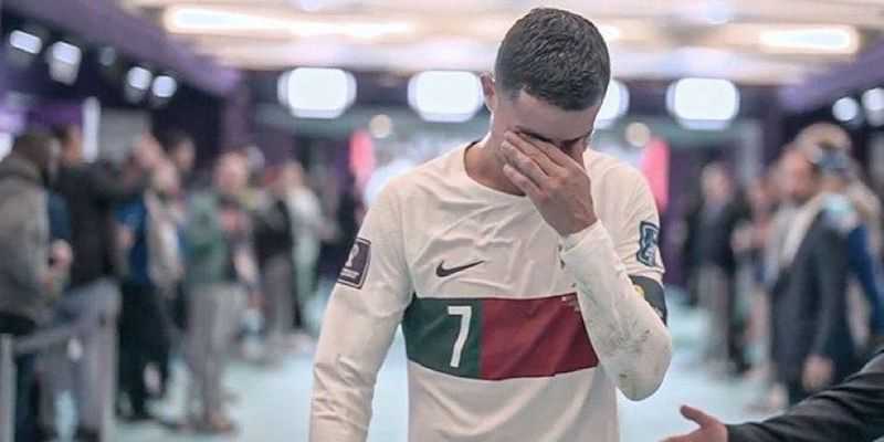 Bintang Portugal, Cristiano Ronaldo menangis usai portugal dikalahkan Maroko/Net