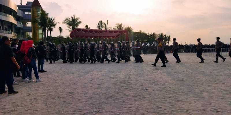 Pasukan Jagat Saksana milik KPU yang ditunjukkan di depan anggota KPU se-Indonesia pada 2 Desember lalu/RMOL