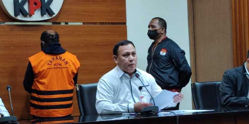 Ketua KPK Firli Bahuri saat jelaskan kasus yang menjerat Ricky Ham Pahawak (baju oranye tahanan KPK)/RMOL