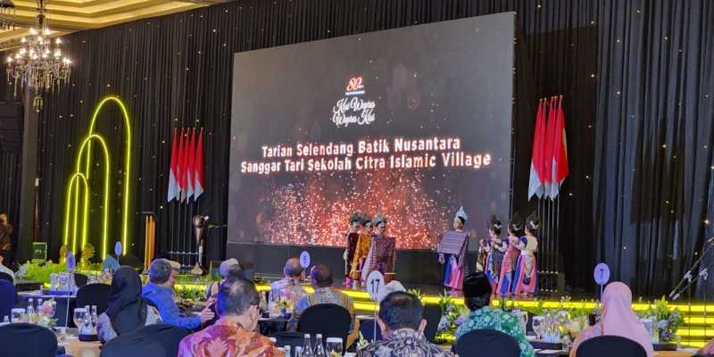 Tarian Selendang Batik Nusantara dari Sanggar Tari Sekolah Citra Islamic Village saat perayaan ulang tahun ke-80 Wakil Presiden Maruf Amin/RMOL