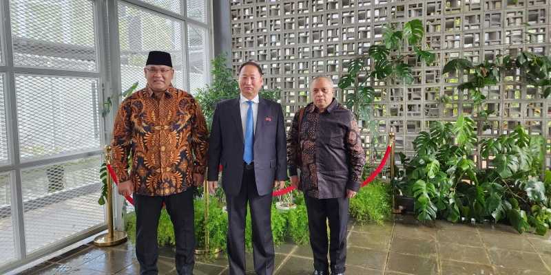 Perayaan 58 tahun kunjungan Presiden Kim Il Sung dan Pemimpin Besar Kim Jong Il ke Indonesia di Griya Anggrek Kebun Raya Bogor, Jawa Barat pada Selasa, 11 April 2023/RMOL