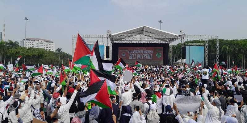 Aksi Akbar Bela Palestina di komplek Monumen Nasional (Monas), Jakarta Pusat pada Minggu, 5 November 2023/RMOL