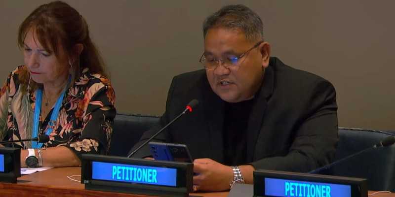 Penulis ketika berpartisipasi dalam pembicaraan di Komisi IV PBB, Oktober 2023